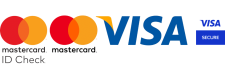 Mastercard and Visa secure payment logos