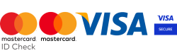 Mastercard and Visa secure payment logos